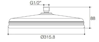 Bản vẽ kỹ thuật Đầu sen tròn gắn trần Kohler K-15993T-CL-SN