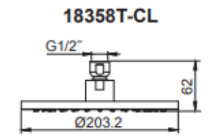 Đầu sen tắm tròn gắn trần Kohler K-18358T-CL-2MB