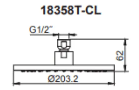 Đầu sen tắm tròn gắn trần Kohler K-18358T-CL-2MB