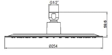 Bản vẽ phụ kiện Đầu sen tròn gắn trần Kohler K-73039T-CL-CP