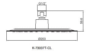 Đầu sen tắm tròn gắn trần Kohler K-73037T-CL-CP