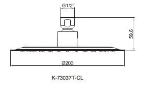 Đầu sen tắm tròn gắn trần Kohler K-73037T-CL-CP