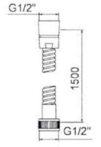 Bản vẽ kỹ thuật Dây sen Kohler K-12067T-BN