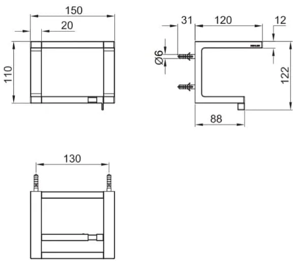 Bản vẽ kỹ thuật lô treo giấy vệ sinh Kohler Stages K-27362T-CP