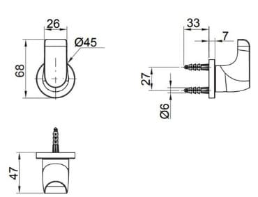Bản vẽ kỹ thuật Móc treo tường Kohler Stages K-97499T-AF