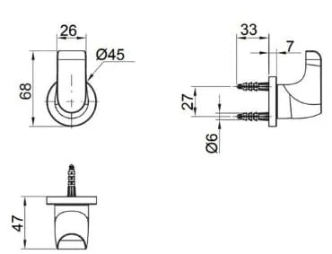 Bản vẽ kỹ thuật Móc treo tường Kohler Stages K-97499T-TT