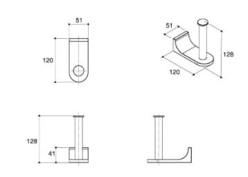 Bản vẽ kỹ thuật Lô treo giấy vệ sinh đứng Kohler Loure K-11583T-CP