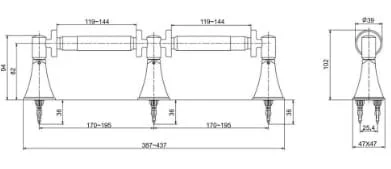 Bản vẽ kỹ thuật Lô treo giấy vệ sinh đôi Kohler Memoirs K-10454T-CP