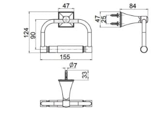 Bản vẽ kỹ thuật Lô treo giấy vệ sinh Kohler Memoirs K-490T-BN