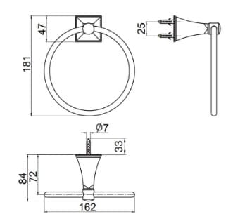 Bản vẽ kỹ thuật Vòng treo khăn Kohler Memoirs K-487T-CP