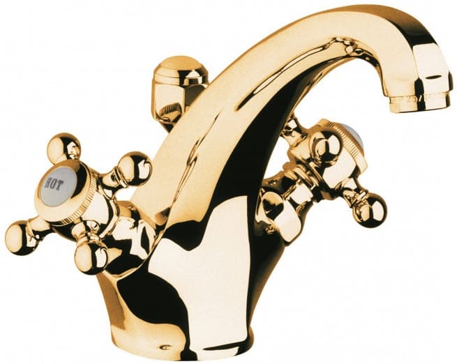 Vòi chậu rửa mặt nóng lạnh vàng 23 carat Kludi 510104520