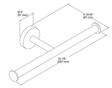 Bản vẽ kỹ thuật Lô treo giấy vệ sinh đôi Kohler Elate K-27289-BN