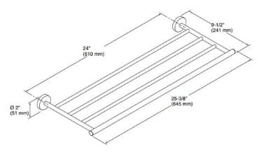 Bản vẽ kỹ thuật Khay treo khăn kohler Elate K-27294-CP