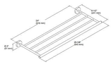 Bản vẽ kỹ thuật Khay treo khăn kohler Elate K-27294-CP