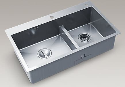 Chậu rửa chén 2 hố lệch âm bàn Kohler Malleco K-21918T-2PD-NA