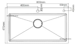Bản vẽ kỹ thuật Chậu rửa chén 1 hố âm bàn Kohler Malleco K-21919T-2PD-NA