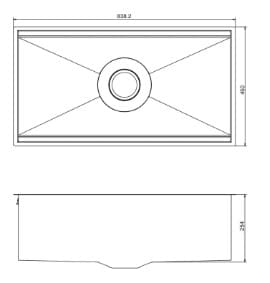 Bản vẽ kỹ thuật Chậu rửa chén 1 hố âm bàn Kohler Prolific K-5540T-S-NA