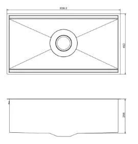 Bản vẽ kỹ thuật Chậu rửa chén 1 hố âm bàn Kohler Prolific K-5540T-S-NA