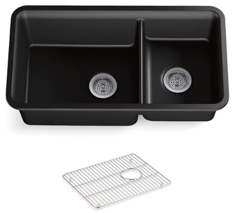 Chậu rửa chén 2 hố âm bàn kèm khay KOHLER Cairn K-8204-CM1