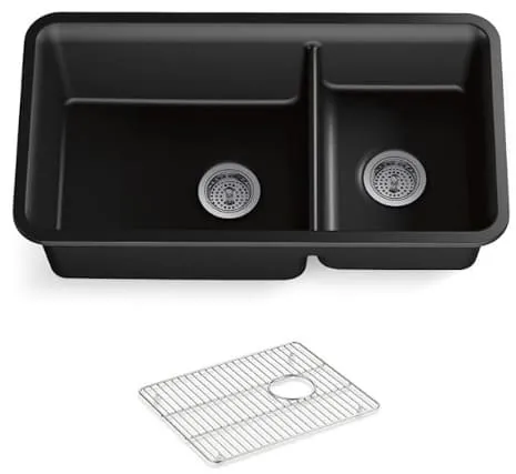 Chậu rửa chén 2 hố âm bàn kèm khay KOHLER Cairn K-8204-CM1