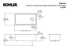 Bản vẽ kỹ thuật Chậu rửa chén 1 hố âm bàn kèm khay KOHLER Cairn K-8206-CM2
