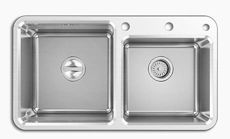 Chậu rửa chén 2 hố âm bàn Kohler Purist K-45811T-2FD-NA