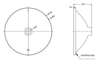 Bản vẽ kỹ thuật Chậu rửa đặt bàn hình tròn Kohler Carillon K-96118T-HB1