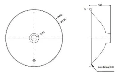 Bản vẽ kỹ thuật Chậu rửa đặt bàn hình tròn Kohler Carillon K-96118T-HB1