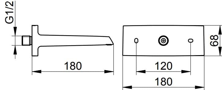 Bản vẽ kỹ thuật bát sen phun mưa gắn tường Keuco 59982030000