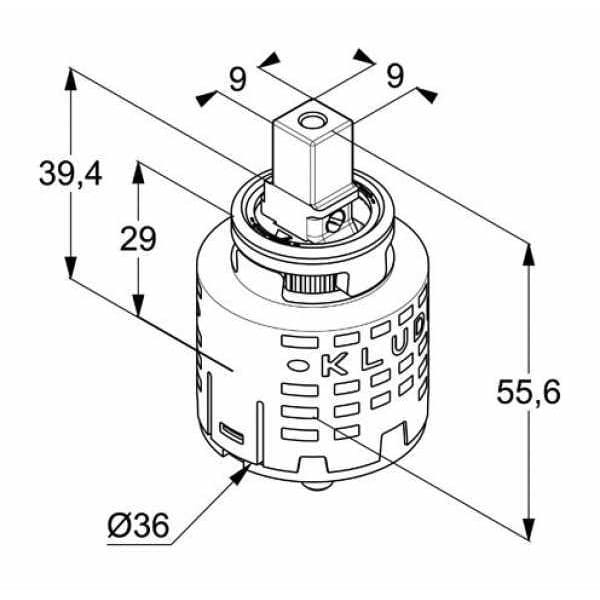 Bản vẽ kỹ thuật van sen vòi âm tường Kludi Đức 7560700-00