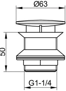Bản vẽ kỹ thuật đầu nhấn xi phông chậu rửa Keuco Đức 59904010000