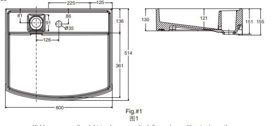 Bản vẽ kỹ thuật Chậu rửa đặt trên tủ kệ phòng tắm Kohler Flexispace K-96110T-1-0