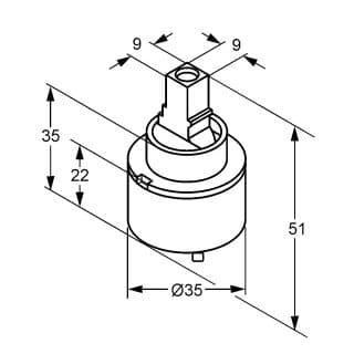 Bản vẽ kỹ thuật van sen vòi âm tường Kludi Đức 7560500-00