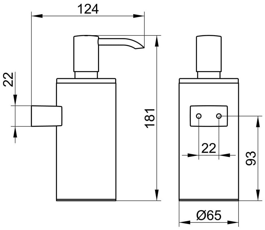 Bản vẽ kỹ thuật bình chứa xà phòng Keuco 04953370400