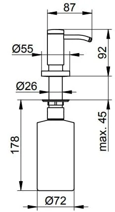 Bản vẽ kỹ thuật bình chứa xà phòng Keuco 14949010200