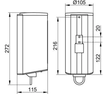 Bản vẽ kỹ thuật bình chứa xà phòng Keuco 14954010100