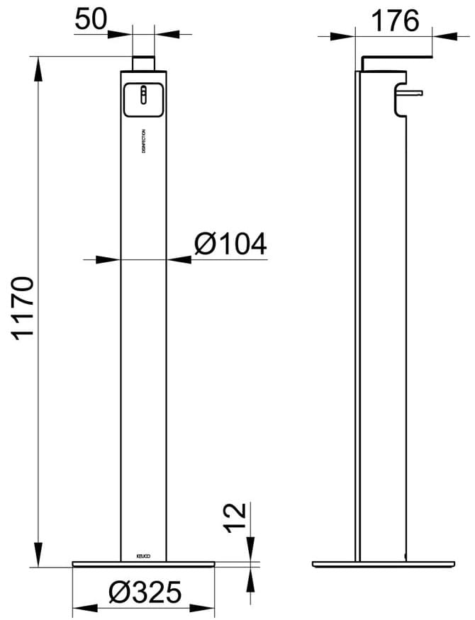 Bản vẽ kỹ thuật bình chứa xà phòng Keuco 14957370400