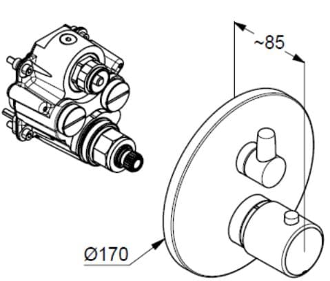 Bản vẽ kỹ thuật mặt nạ chuyển hướng Kludi Đức 358350538