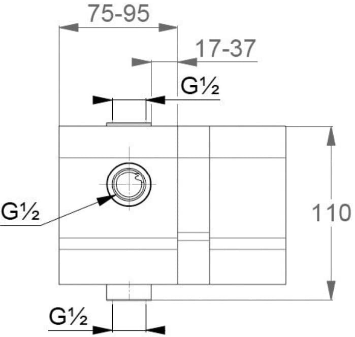 Bản vẽ kỹ thuật bộ trộn sen tắm âm tường Kludi Đức 38636