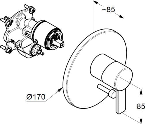 Bản vẽ kỹ thuật mặt nạ chuyển hướng Kludi Đức 386508675