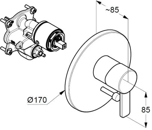 Bản vẽ kỹ thuật mặt nạ chuyển hướng Kludi Đức 386508675