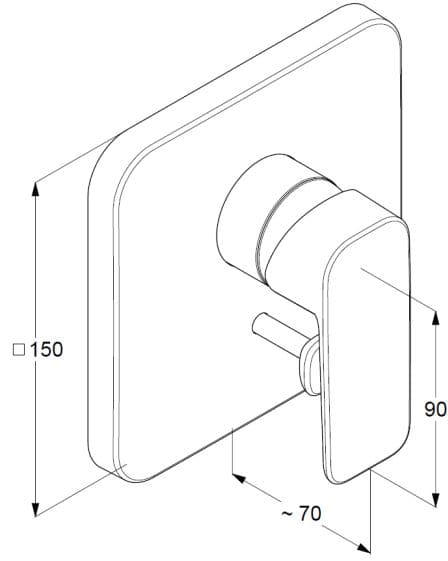 Bản vẽ kỹ thuật mặt nạ bộ trộn chuyển hướng Kludi Đức 404190575