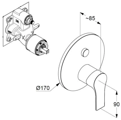 Bản vẽ kỹ thuật mặt nạ chuyển hướng Kludi Đức 486630565