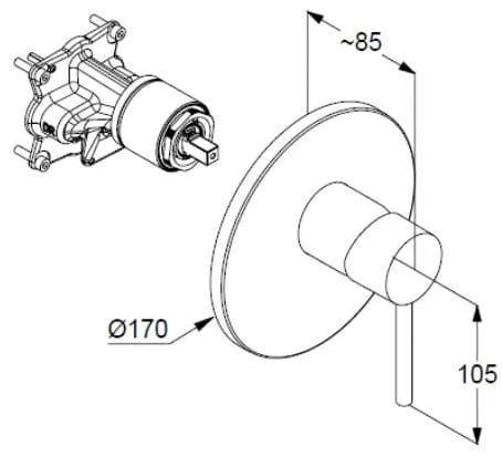 Bản vẽ kỹ thuật mặt nạ âm tường Kludi Đức 386553976