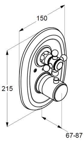 Bản vẽ kỹ thuật mặt nạ âm tường Kludi Đức 517204520