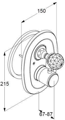 Bản vẽ kỹ thuật mặt nạ âm tường Kludi Đức 5172045G4