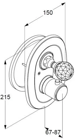Bản vẽ kỹ thuật mặt nạ âm tường Kludi Đức 5172045G4