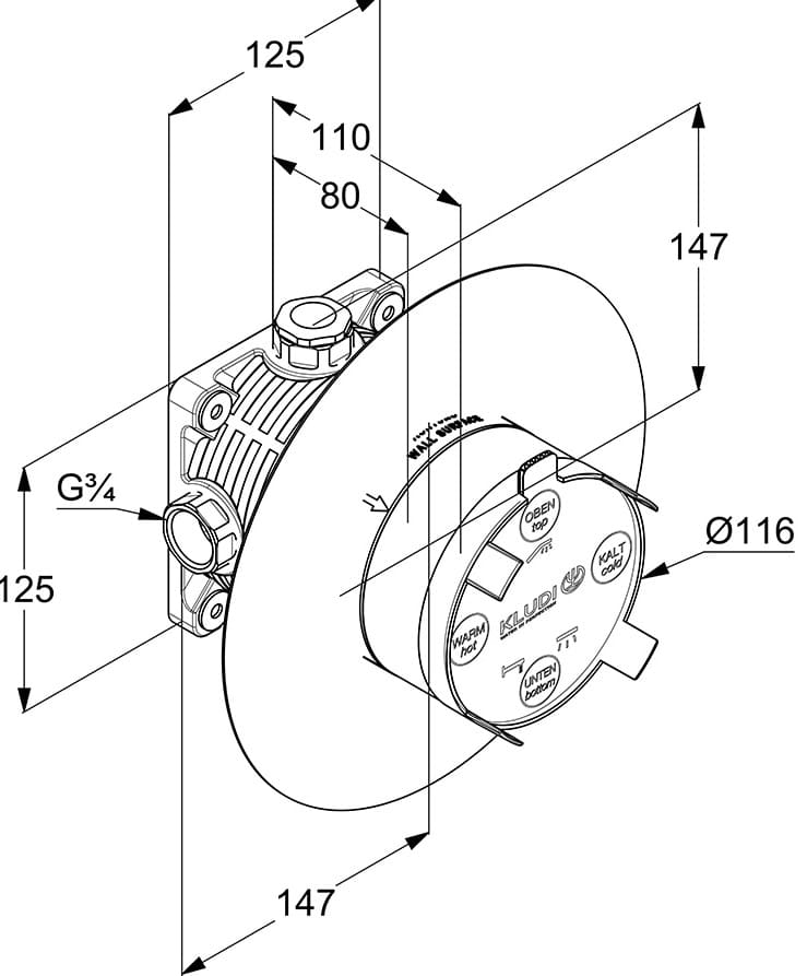 Bản vẽ bộ trộn Kludi 88011