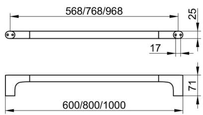 Bản vẽ kỹ thuật giá thanh vắt khăn đơn Keuco 11501131000