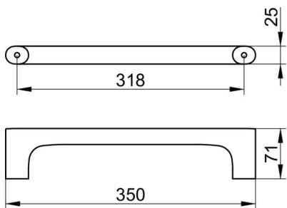 Bản vẽ kỹ thuật giá thanh vịn phòng tắm đơn Keuco 11507130000